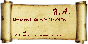 Novotni Aurélián névjegykártya